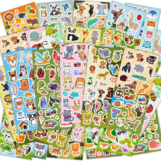 48 Sheets Stickers for Kids, Cute Stickers Variety Pack for Scrapbooking, Teachers Classroom Prizes, Goodie Bag Stuffers Including Animals, Cars, Dinosaurs, Fishes, Hearts, Stars and More