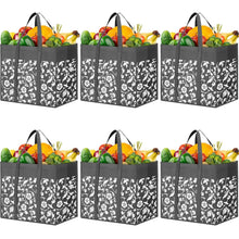 WOWBOX Reusable Grocery Bags Foldable Tote Bags Bulk with Reinforced Handles Shopping Bags for Groceries Heavy Duty Kitchen Reusable Grocery Bags with Waterproof Coating 4-Pack, Blue