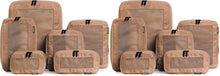 Aerotrunk Compression Packing Cubes for Travel - Luggage Organizer Bags - Double Zipper Packing Cubes for Suitcases (6-Pack, Beige)
