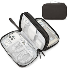 FYY Travel Cable Organizer Pouch Electronic Accessories Carry Case Portable Waterproof Double Layers All-in-One Storage Bag for Cord, Charger, Phone, Earphone Black