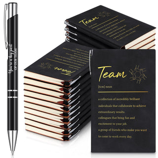 Colarr 40 Pcs Appreciation Gifts Bulk Inspirational PU Leather Notebook Journal & Pen Set Thank You Gifts for Staff, Employees, Coworkers, Nurses(Black,May You)