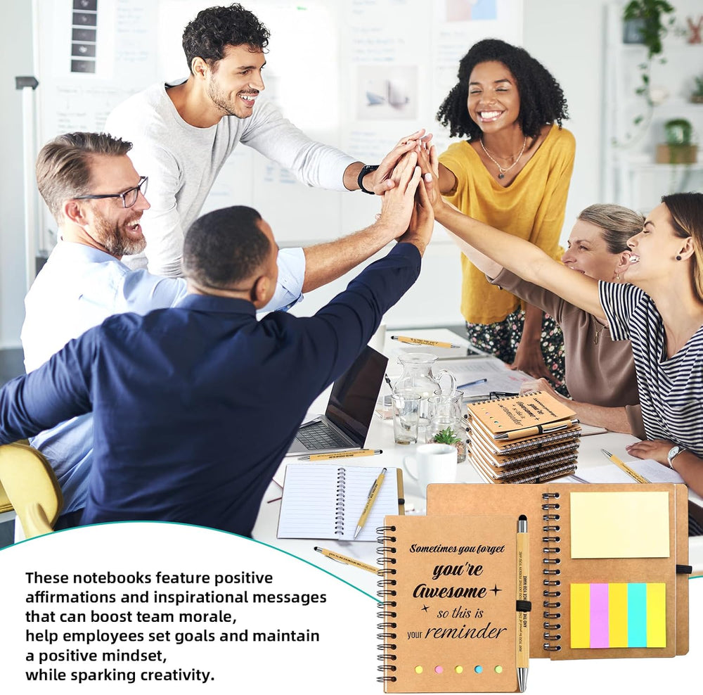 60 Pcs/30 Sets Employee Appreciation Gifts Bulk - Inspirational Spiral Notebooks with Motivational Pens, Thank You Gifts, Valentines Gift for Staff, Coworkers,Teacher, Team, Nurse, Office & School