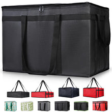 Insulated Food Delivery Bag, XXXL Insulated Reusable Grocery Cooler/Hot Bags, Tote Bag for Shopping/Travel/Doordash, Catering Bag Doordash 22x14x13, Black, 1-Pack