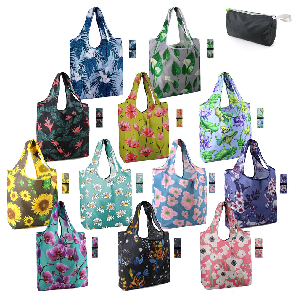 BeeGreen Sea Turtle Lovers Gifts for Women Ocean Animals Reusable Grocery Bags Shopping Bags Bulk 6 Pack 50LBS X-Large Shells Seal Mermaid Scale Whale