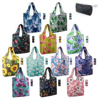 BeeGreen Sea Turtle Lovers Gifts for Women Ocean Animals Reusable Grocery Bags Shopping Bags Bulk 6 Pack 50LBS X-Large Shells Seal Mermaid Scale Whale