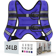 Zeerun Weighted Vest, 6lb/8lb/10lb/12lb/15lb/18lb/20lb/24lb/30lb for Men Women, Reflective Stripe Adjustable Buckle, Comfortable Durable Rucking Vest for Walking Running Strength Training