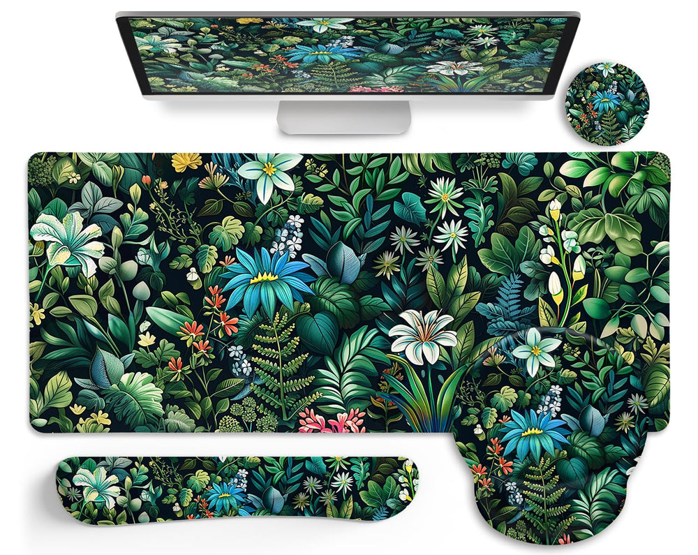 LIMKRIAN Desk Mat Set, Large Gaming Mouse Pad with Wrist Rest, Ergonomic Mouse Pad Keyboard Mat Wrist Support, Cup Coaster, Home Office Desk Accessories Decor Supplies, Funny Black Cat