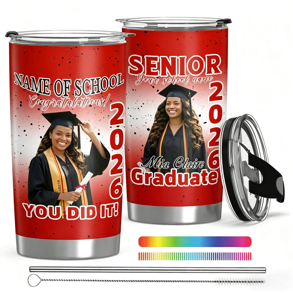 Personalized Tumbler with Photo Text Logo, Made in USA 20 oz Custom Stainless Steel Coffee Mug with Lid, Custom Cup Gift for Dad, Mom, Friends, gift for father's day