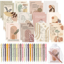 Mooliwe 24 Pcs Positive Affirmation Gift Set Gratitude Notebooks with Pens Small Bags Motivational Encouragement Notepads Daily Affirmations Journal for Women Stress Relief Self Care (Watercolor)