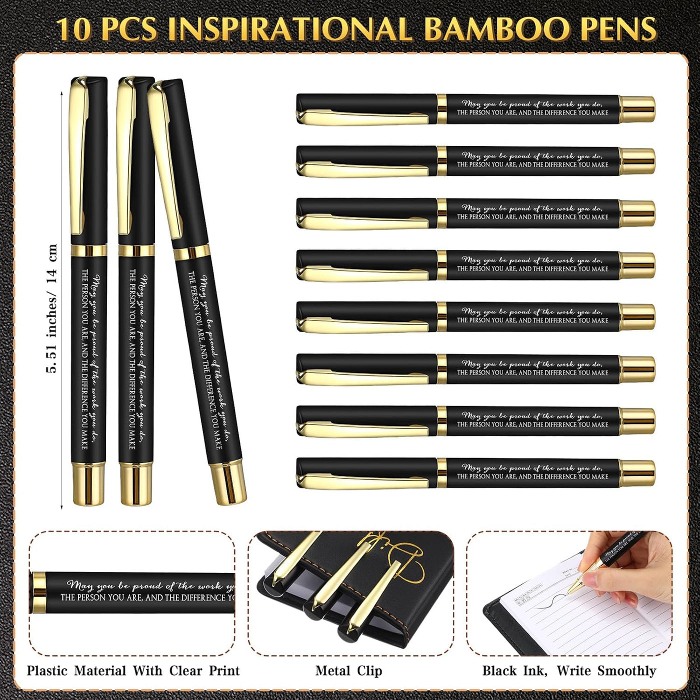Marspark 10 Set Differen Marker Employee Appreciation Gift Inspirational A5 Leather Notepad with Motivational Pen Thank You Gift for Men Women Cna Nurse Volunteer Staff Team Office Teacher Fathers Day