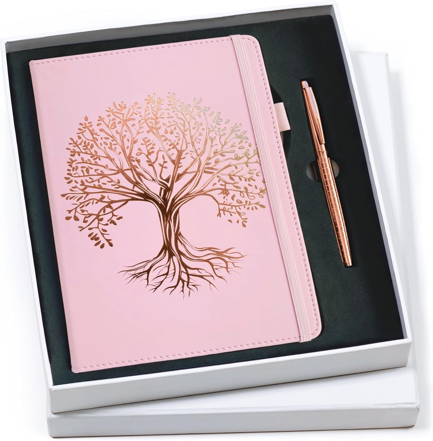 Veway Luxury Journal and Pen Set for Women - A5 Vegan Leather Notebook with Pen - 224 Lined Pages, Index & Gift-Ready Packaging (Eternal Tree of Life)