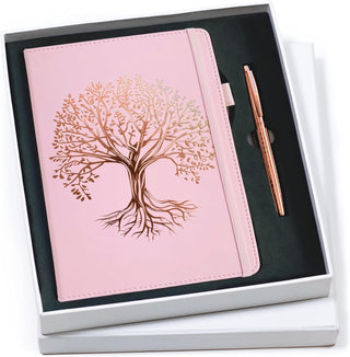 Veway Luxury Journal and Pen Set for Women - A5 Vegan Leather Notebook with Pen - 224 Lined Pages, Index & Gift-Ready Packaging (Eternal Tree of Life)