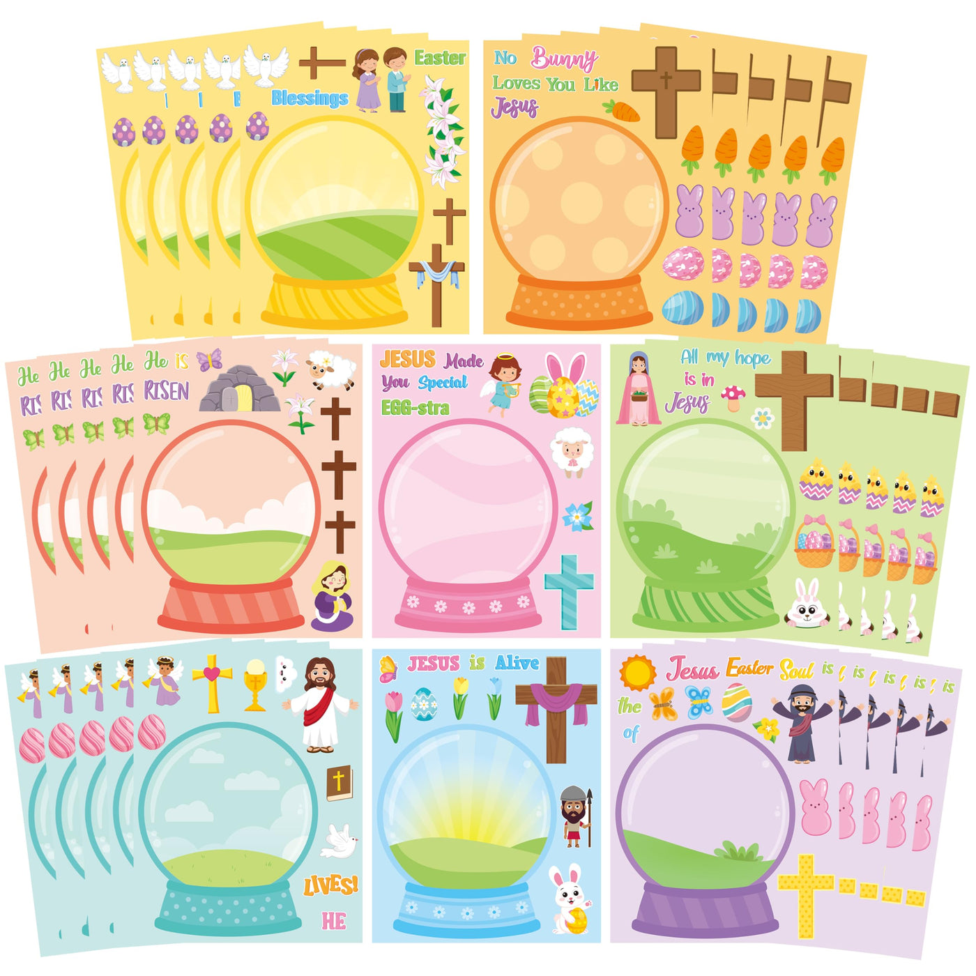 CY2SIDE Mothers Cross Stickers Sheet - 40PCS Make A Best Mom Cross Face Sticker with Heart Flower for Kid, DIY Religious Gift Craft Sticker Game Party Favor for Christian Sunday School Home Project