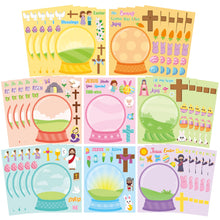 CY2SIDE Mothers Cross Stickers Sheet - 40PCS Make A Best Mom Cross Face Sticker with Heart Flower for Kid, DIY Religious Gift Craft Sticker Game Party Favor for Christian Sunday School Home Project
