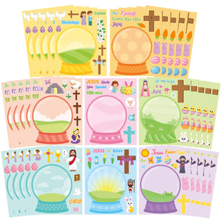 CY2SIDE Mothers Cross Stickers Sheet - 40PCS Make A Best Mom Cross Face Sticker with Heart Flower for Kid, DIY Religious Gift Craft Sticker Game Party Favor for Christian Sunday School Home Project