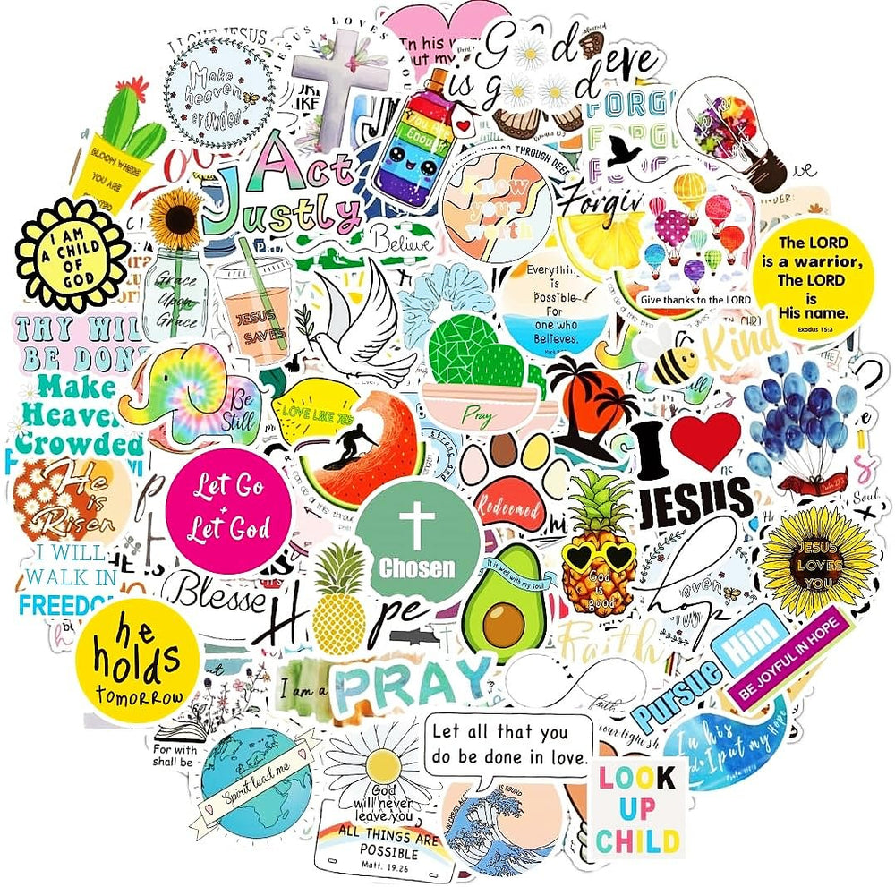 220Pcs Inspirational Christian Stickers Bulk, Vinly Waterproof Bible Verse Jesus Stickers for Water Bottles Laptop Scrapbook Journaling, Religious Faith Decals for Adults Teens Kids, Christian Gifts