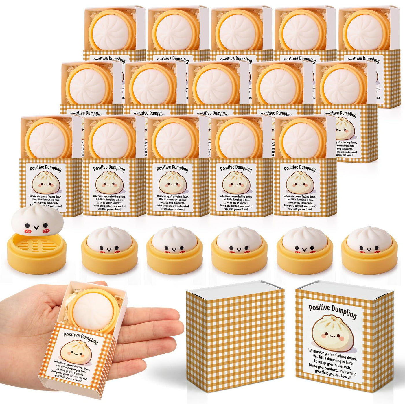 Wettarn 75 Sets Appreciation Gifts Cute Stress Balls with Support Boxes Bulk Party Favors for Employee Coworker Team Group Stuffers Office Prizes Positive Desk Decor