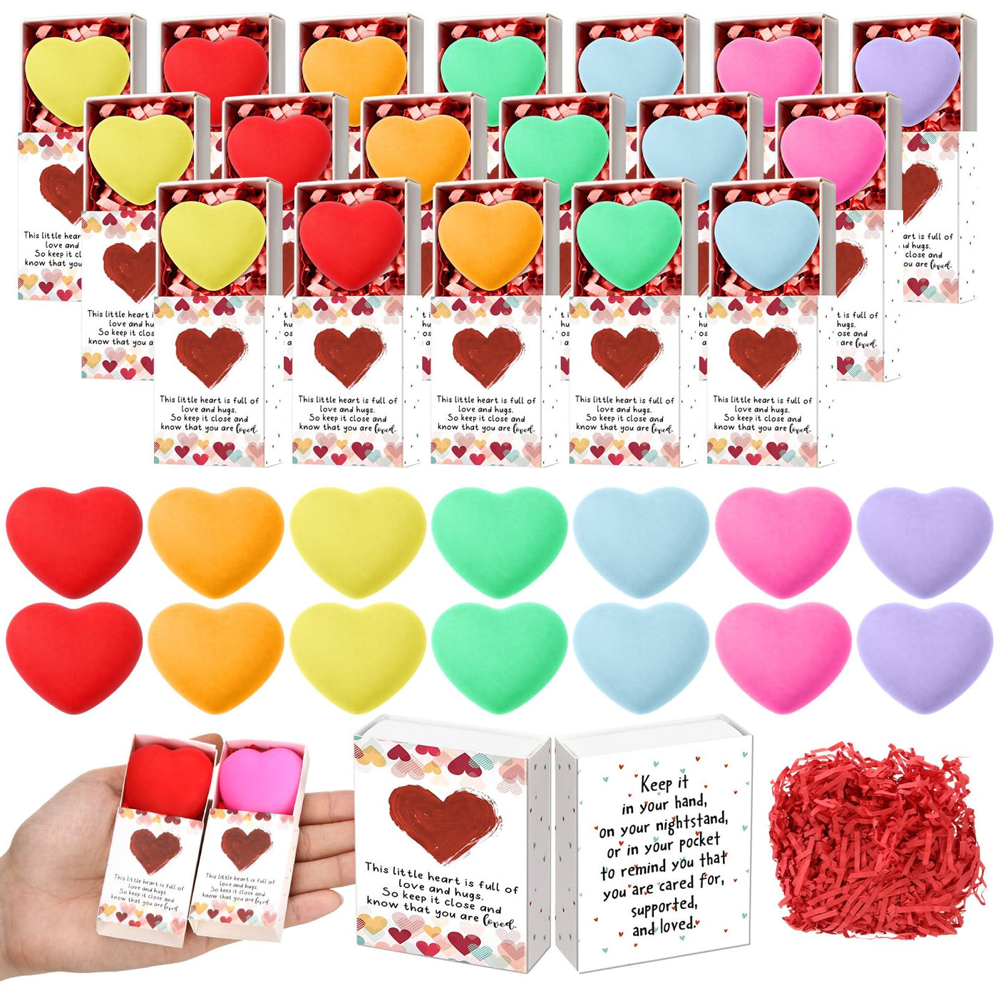 Wettarn 75 Sets Appreciation Gifts Cute Stress Balls with Support Boxes Bulk Party Favors for Employee Coworker Team Group Stuffers Office Prizes Positive Desk Decor