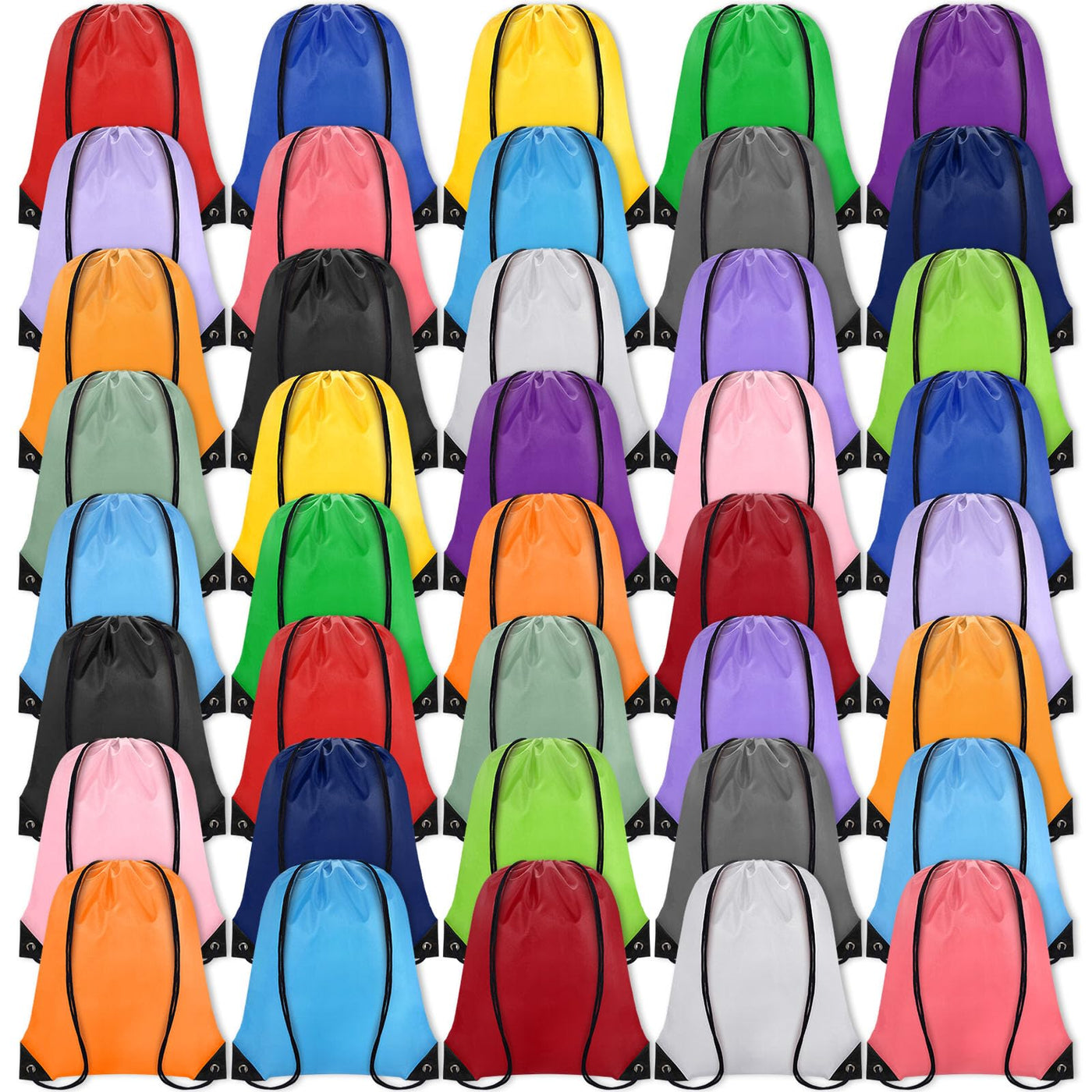 Grneric Drawstring Backpack Bulk 6 PCS, Drawstring Bags String Backpack Cinch Sack Gym Bags for Sport Trip Beach Swimming, 6 Color