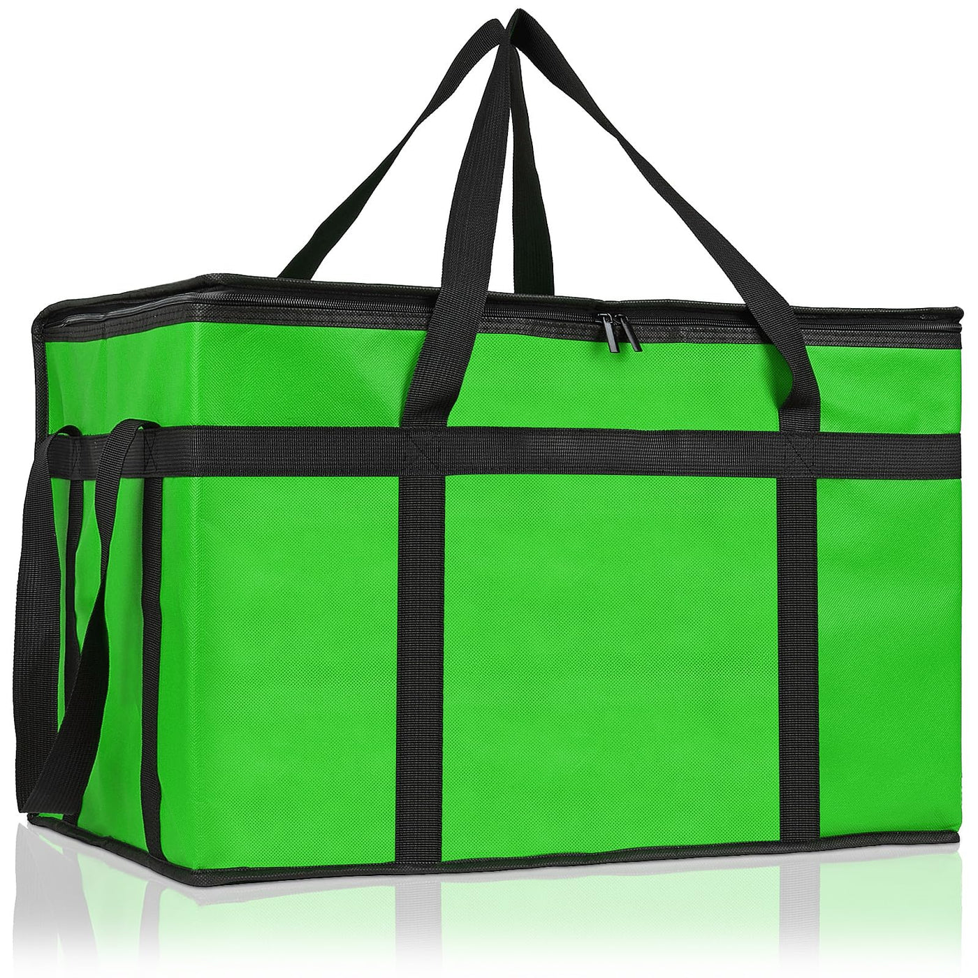 PEASUG Insulated Bags for Food Delivery, XXXL Pizza Delivery Bags, Large Capacity Cooler Bag Keep Food Warm for Grocery Shopping and Catering, Foldable, Heavy-Duty (Black)