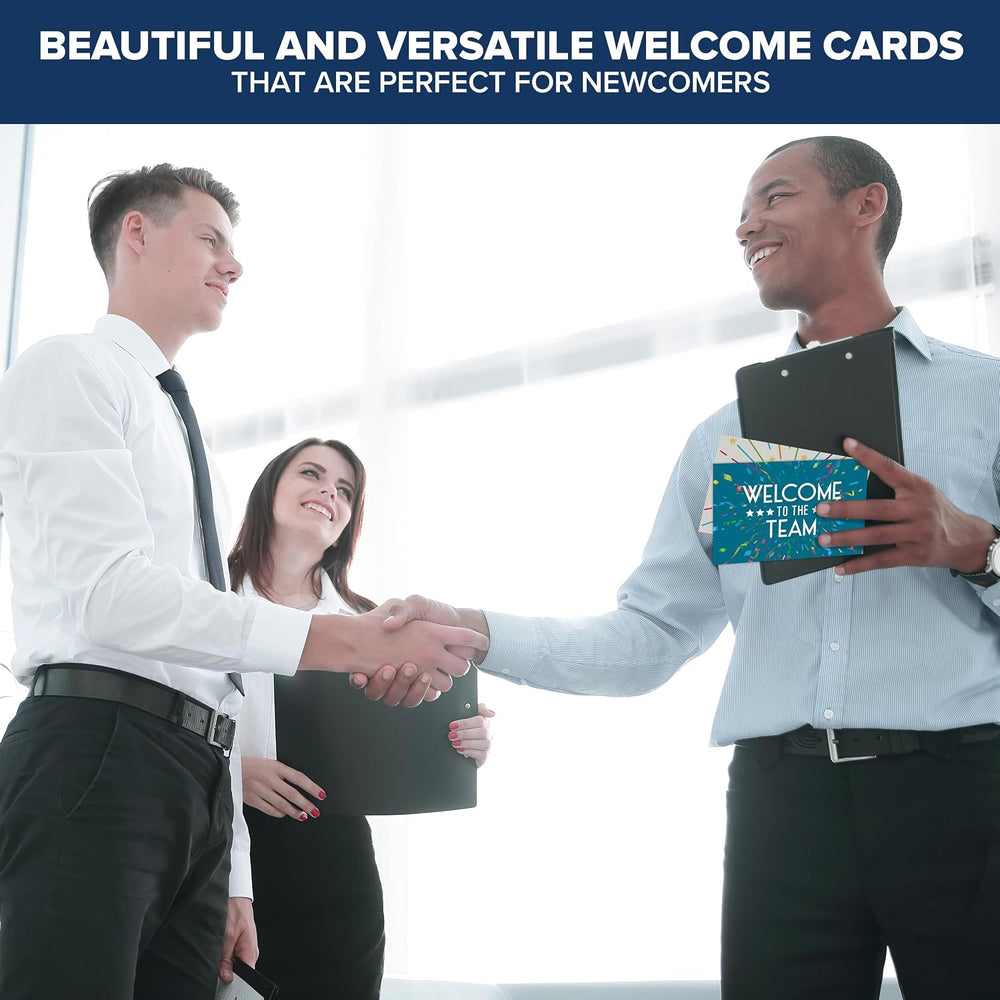 Decorably 24 Pack 6x4in Welcome to the Team Cards for New Employees with Envelopes and Stickers, 6 Festive Designs for Colleagues, Onboarded Staff, Crew, Blank Inside - Business, Gifting, Mailing