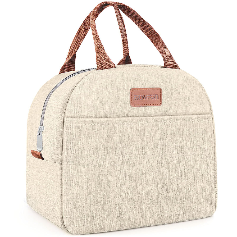 Lunch Bag for Women & Men Adult Insulated Lunch Box, Small Leakproof Cooler Food Lunch Containers Reusable High Capacity Lunch Tote Bags for Work, Travel, Outdoor (Grey)