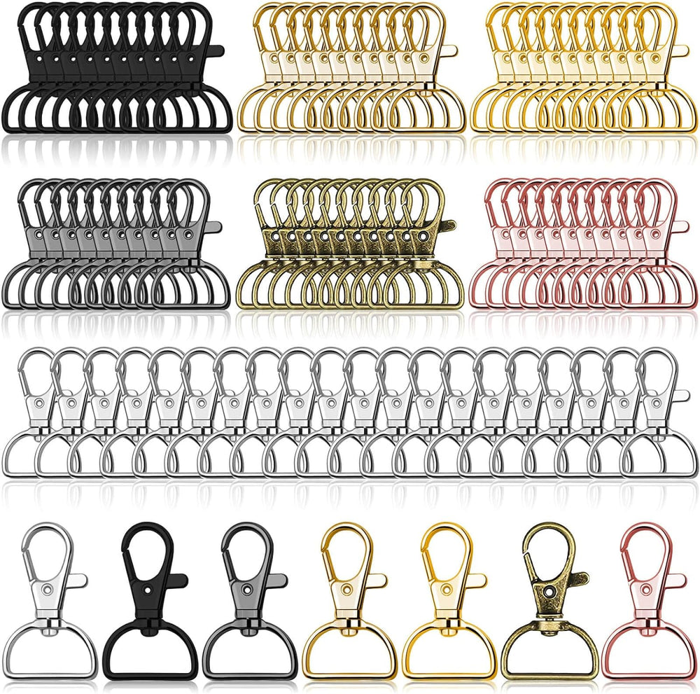 Swivel Clasp Hooks, Anezus 80Pcs Key Chain Clip Hooks, D Ring Clip Lanyard Hardware for Keychain Making, Lanyard Making, Purse Hardware, DIY Craft (3/4” Inside Width)