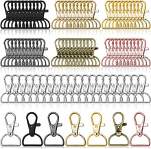 Swivel Clasp Hooks, Anezus 80Pcs Key Chain Clip Hooks, D Ring Clip Lanyard Hardware for Keychain Making, Lanyard Making, Purse Hardware, DIY Craft (3/4” Inside Width)