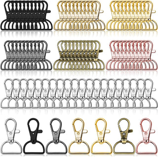 Swivel Clasp Hooks, Anezus 80Pcs Key Chain Clip Hooks, D Ring Clip Lanyard Hardware for Keychain Making, Lanyard Making, Purse Hardware, DIY Craft (3/4” Inside Width)