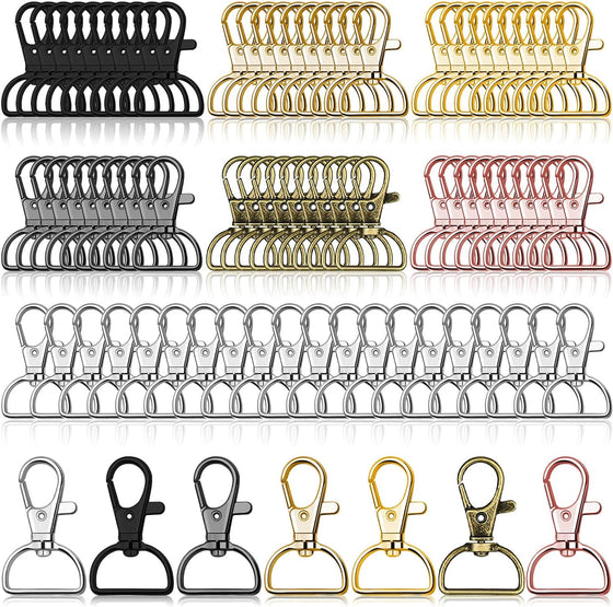 Swivel Clasp Hooks, Anezus 80Pcs Key Chain Clip Hooks, D Ring Clip Lanyard Hardware for Keychain Making, Lanyard Making, Purse Hardware, DIY Craft (3/4” Inside Width)