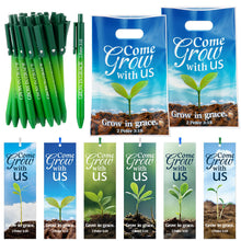 Supervitae 108 Pcs/36 Sets Church Welcome Gift Pockets Bulk Church Visitor Gifts 36 Religious Brochure Bags with Handle 36 Thank You for Joining Us Ballpoint Pen 36 Bookmark for Christian Supplies