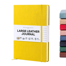 BEECHMORE BOOKS Premium Lined Leather Journal for Men & Women, 5" x 8" (A5) Thick 120gsm Ivory Cream Paper Notebook, Hardcover Vegan Leather Personal Diary, With Gift Box (Chestnut Brown)