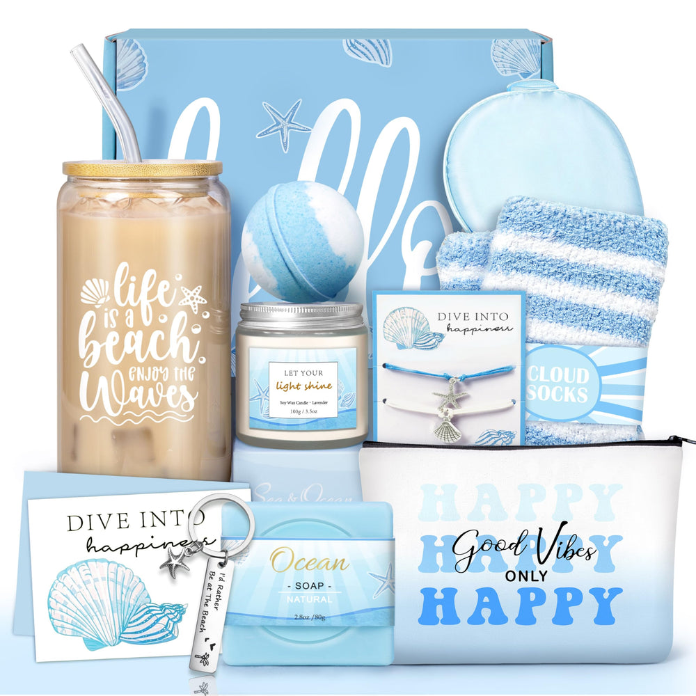 Thank You Gifts for Women, Birthday Gifts for Women, Employee Appreciation Gift, Get Well Care Package Christmas Gift Basket for Coworker Employees Teachers Nurse Boss Friend Mom with Glass Cup 16oz