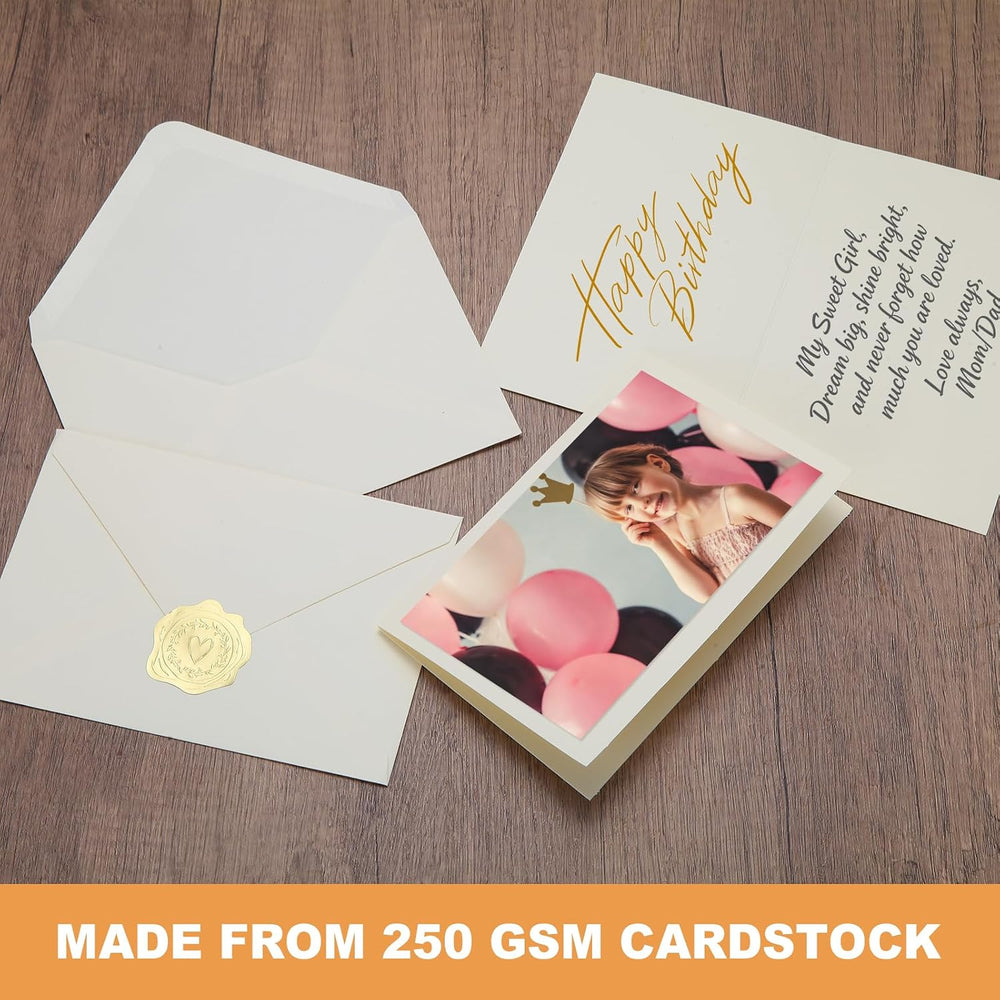 50 PACK Cream Blank Cards and Envelopes 4x6 Inch, Note Greeting Cards, Folded Ivory Cardstock and Envelopes Self Seal for Wedding, Invitations, DIY Greeting Cardstock, Thank You Cards & All Occasion