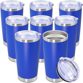 20oz Tumbler Stainless Steel Tumbler Cup with Lid Vacuum Insulated Double Wall Travel Mug, Durable Powder Coated Travel Coffee Tumbler Mug for Hot & Cold Drinks, Purple,1 Pack
