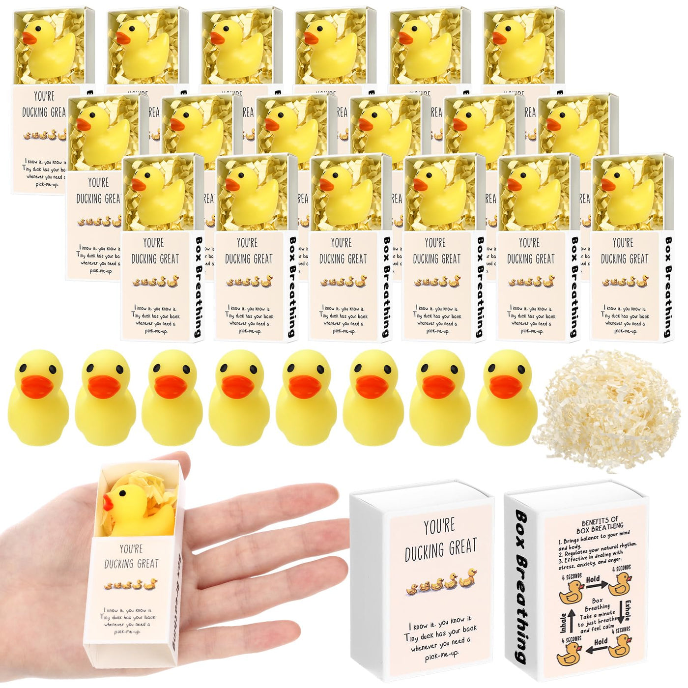 Wettarn 75 Sets Appreciation Gifts Cute Stress Balls with Support Boxes Bulk Party Favors for Employee Coworker Team Group Stuffers Office Prizes Positive Desk Decor