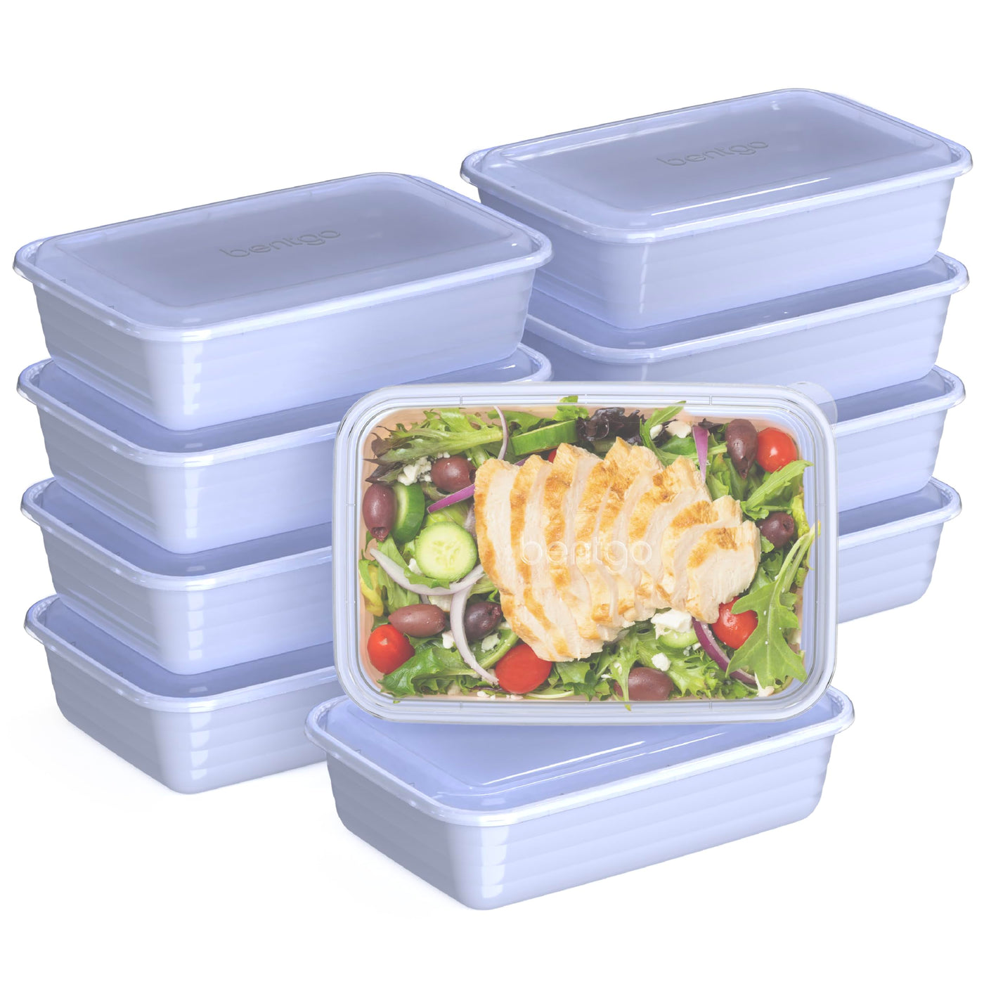 Bentgo Prep - 20-Piece 1-Compartment Reusable Meal Prep Containers with Lids, PFAS & BPA Free Materials, Durable, Microwave, Freezer, & Dishwasher Safe To Go Food Storage (Mint)