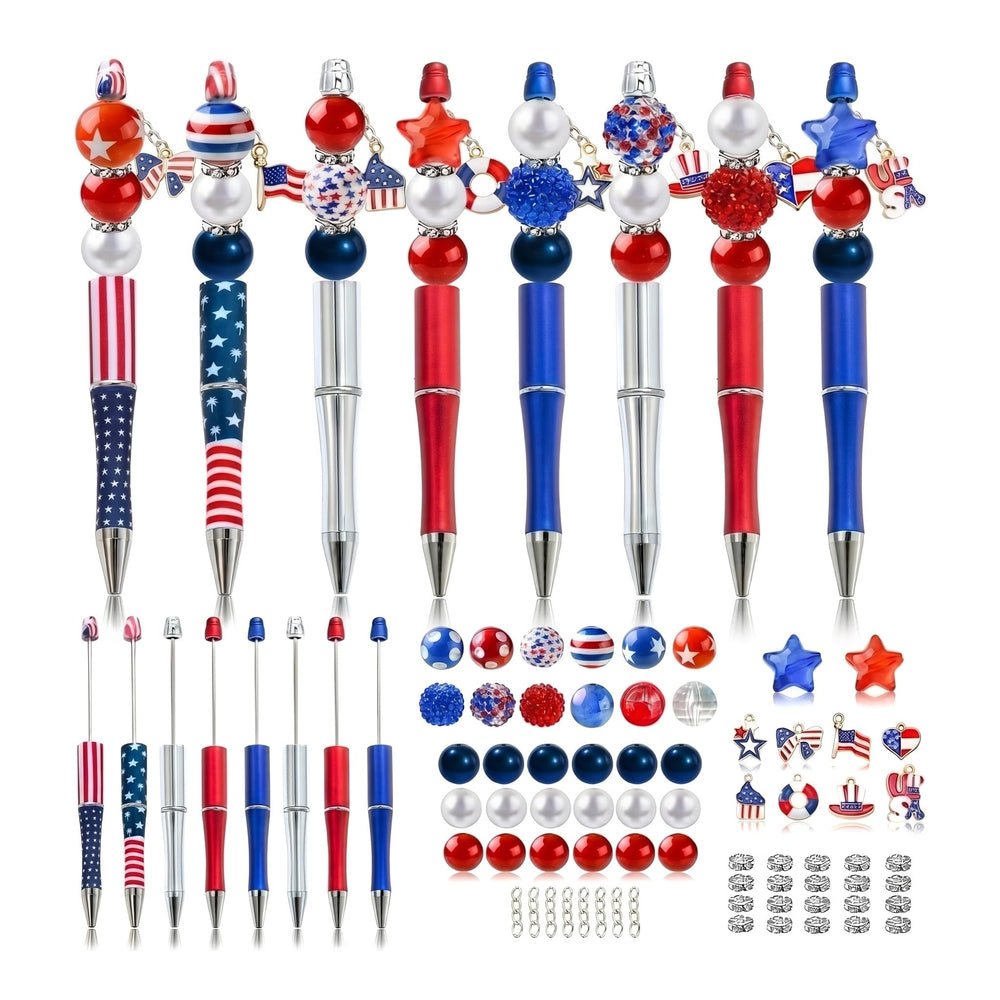 holoith 8 Set Butterfly Flower Beadable Pens Kit, Pen Making Kit with Beads and Refills, Black Ink Ballpoint Smooth Writing, Gift for Diy Present Students Teens Office Supplies