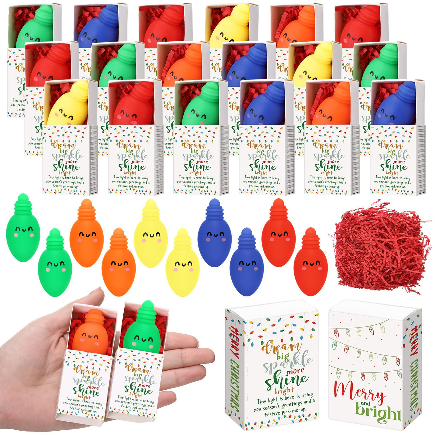 Wettarn 75 Sets Appreciation Gifts Cute Stress Balls with Support Boxes Bulk Party Favors for Employee Coworker Team Group Stuffers Office Prizes Positive Desk Decor