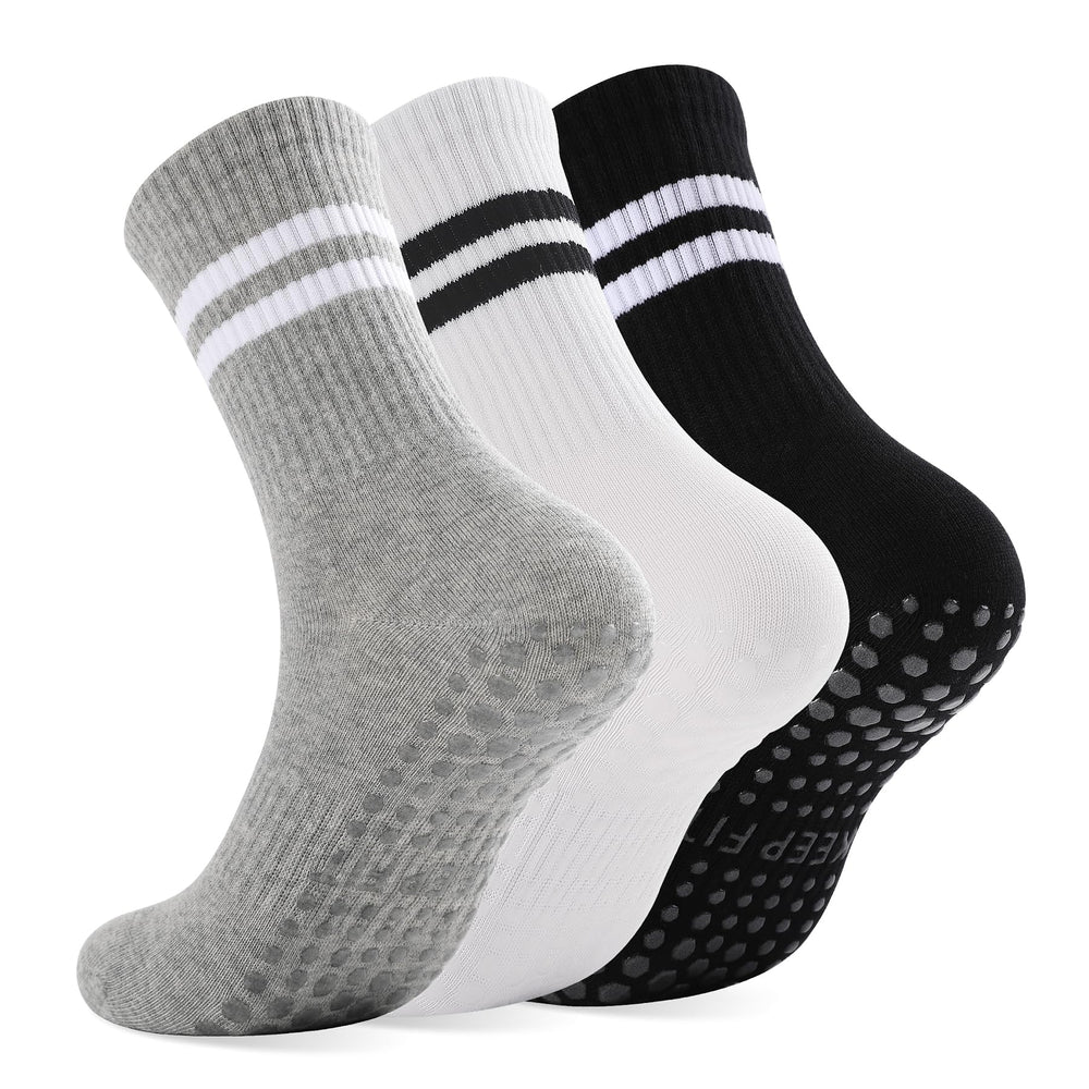 loudashuaiqi Grip Pilates Socks Non Slip Athletic Yoga Socks with Grips for Women Grippy socks for Hospital Workout Barre