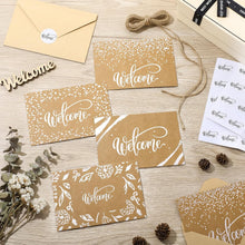 Fumete 72 Sets Bulk Welcome Card for Guest with Kraft Envelope Sticker Blank 6x4 in Interior Welcomes Note Card Paper Hotel Business Greeting Postcard Wedding Employee Team(White)