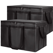 Insulated Food Delivery Bag, XXXL Insulated Reusable Grocery Cooler/Hot Bags, Tote Bag for Shopping/Travel/Doordash, Catering Bag Doordash 22x14x13, Black, 1-Pack