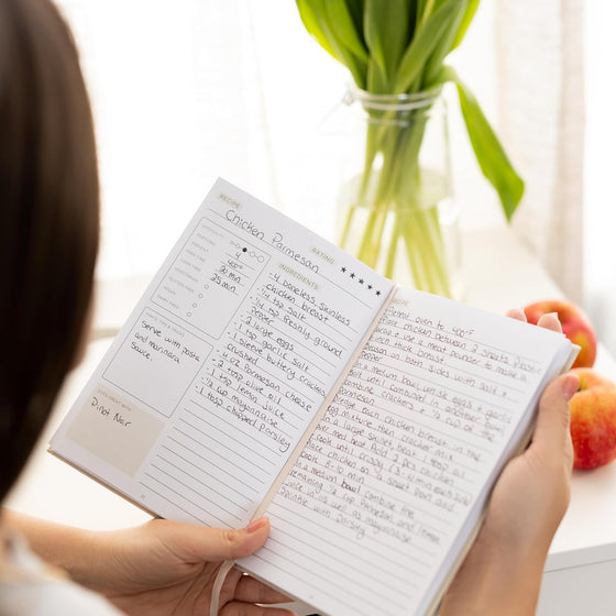 Blank Recipe Book To Write In Your Own Recipes - Family Cook Book Journal Notebook With Recipe Templates To Create A Personalized Cookbook - Table of Contents, Conversions & Thick Empty Pages - Beige - hover image