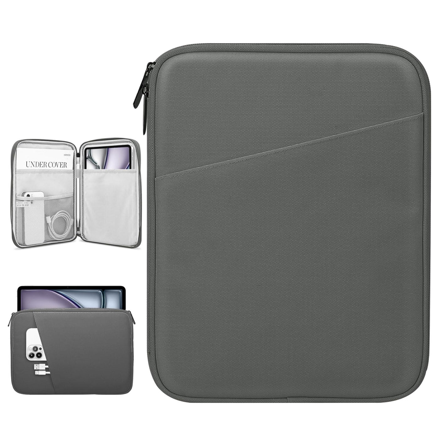 Dadanism 9-11" Tablet Sleeve Bag Carrying Case for iPad (A16) 11th Gen 11", iPad 10th Gen 10.9" Air 5/4, iPad Air M4/Pro 11", iPad 9/8/7th, Galaxy Tab A11+ Plus 11", Remarkable 2 10.3", Black
