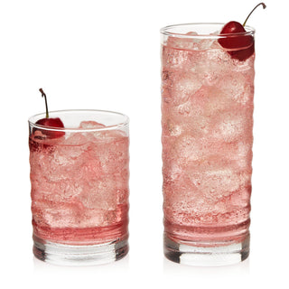 Libbey Ascent Tumbler and Rocks Drinking Glasses Set of 16, Glass Drinking Glasses with Curvature, Versatile Glassware Set for Parties and More