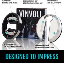 VINVOLI Wine Foil Cutter - Luxury Stainless Steel Wine Foil Cutter Tool - Foil Cutter for Wine Bottles - Wine Cutter Foil Opener Neck Label Remover - Wine Top Seal Cutter - Wine Bottle Foil Cutter