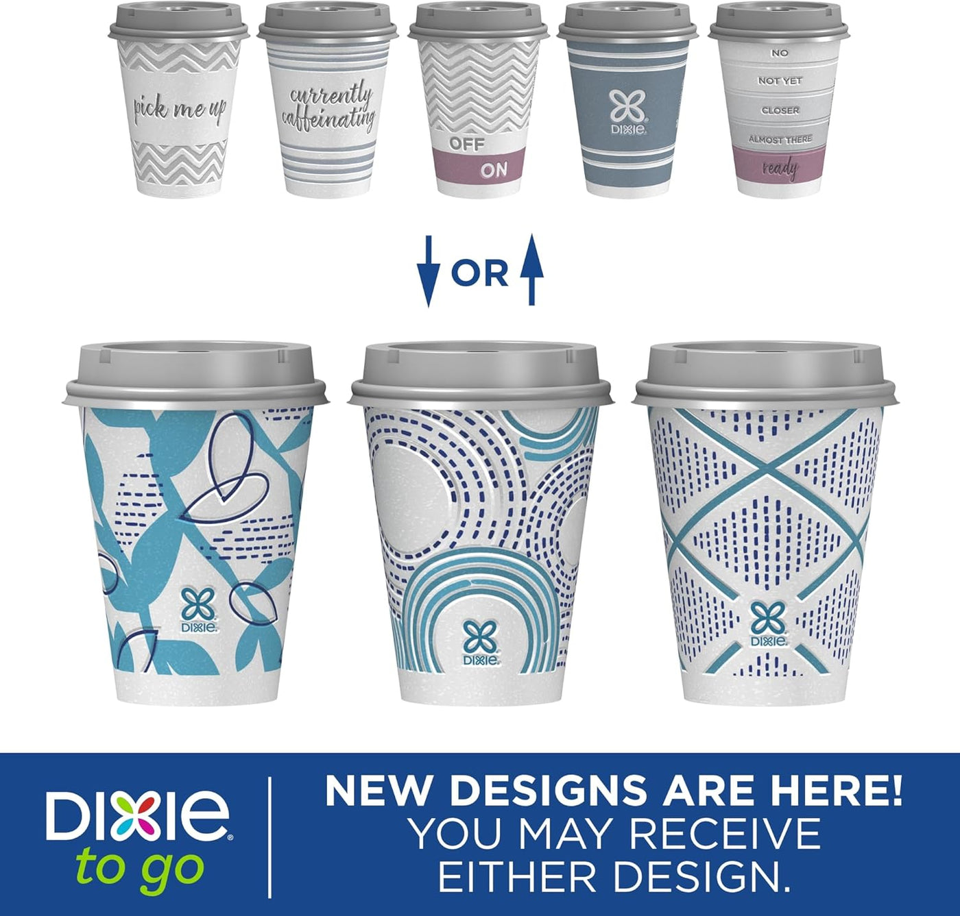 Dixie To Go Paper Coffee Cups With Lids,12 oz, 14 ct, Disposable Insulated Paper Cups for On-The-Go Hot or Cold Beverages | Medium