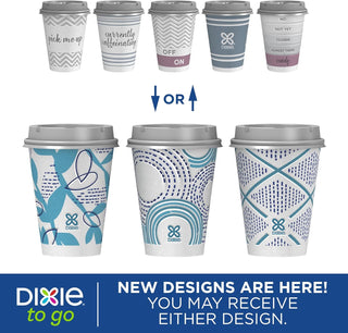 Dixie To Go Paper Coffee Cups With Lids,12 oz, 14 ct, Disposable Insulated Paper Cups for On-The-Go Hot or Cold Beverages | Medium
