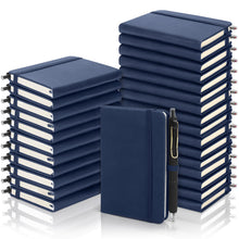Aodaer 50 Sets Pocket Notebook Journal with Pens, 160 Pages, 3.5 x 5.5 Inch Mini Lined Journal Notebook A6 Leather Hardcover College Ruled Notepad with Pen Holder for School Office Gifts, Dark Green