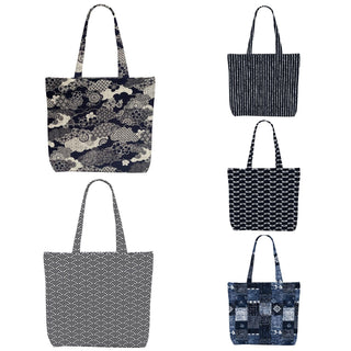 Decohim Multiple Packs Floral Japanese Print Canvas Tote Bag Reusable Grocery Bags Gifts for Women Girls Birthday Christmas